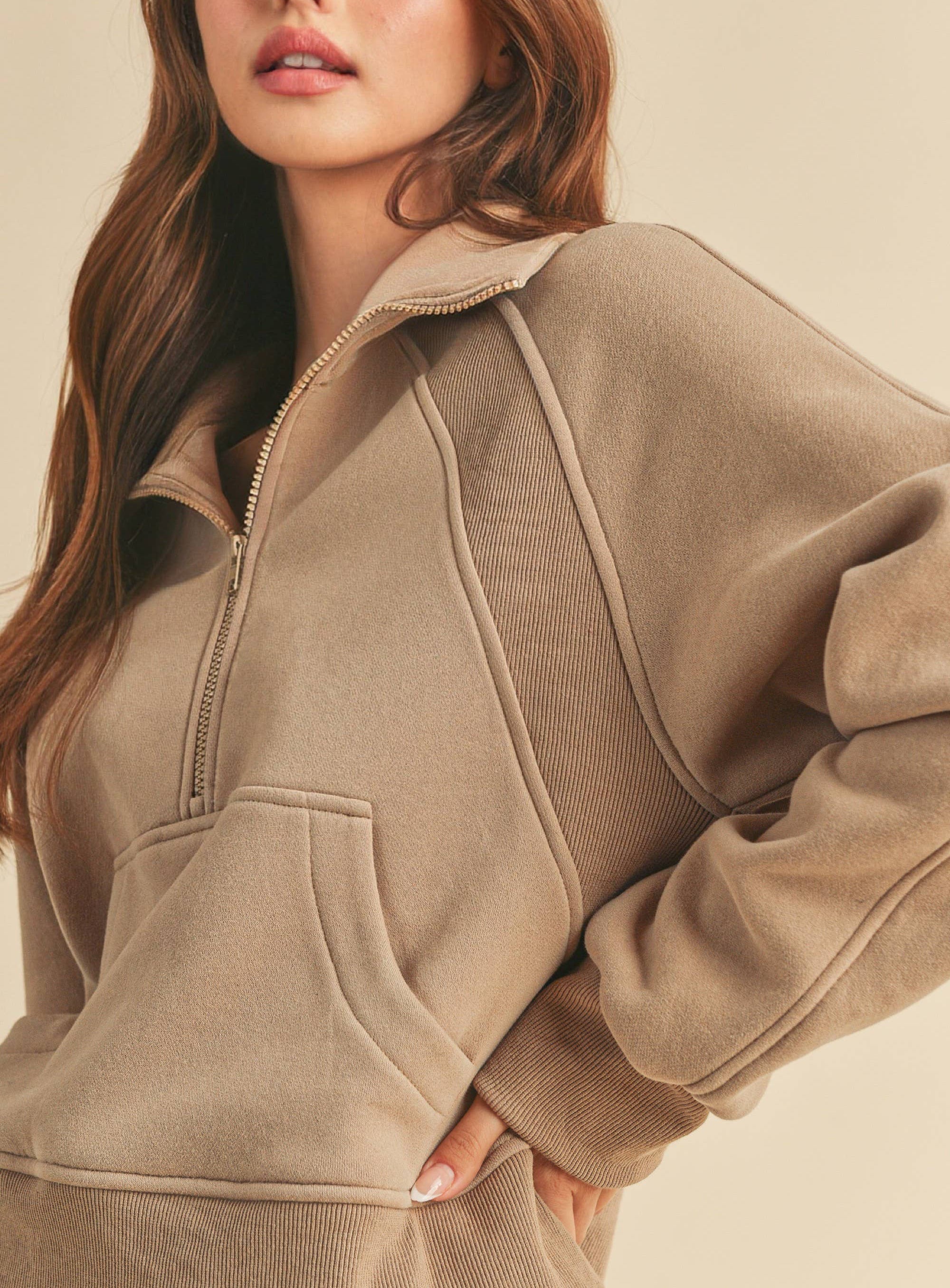 Front Pocket Pullover - Half Zip