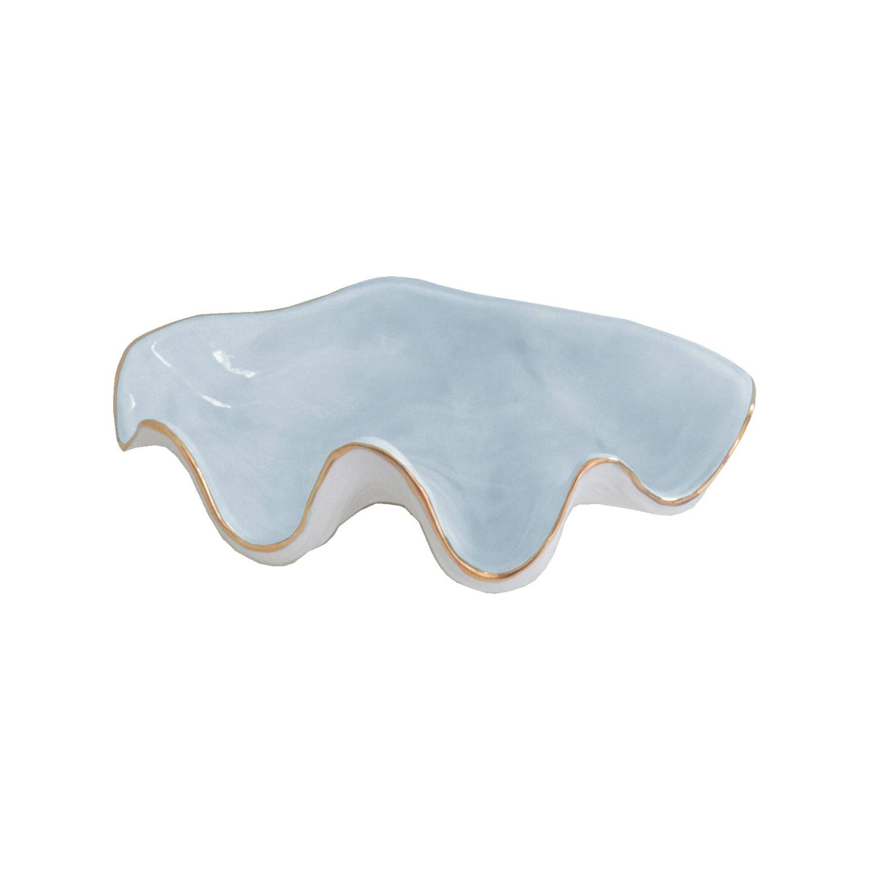 Clam Shell Bowl with 22K Gold Accent - Large